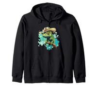 Yeehaw Vibes con un disfraz de camaleón vaquero Sudadera con Capucha
