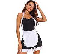 YeeHoo Picardias Mujer Sexy Disfraz Erotico Sirvienta Maid Cosplay Francés Travieso Lindo Vestido de Encaje Lencería