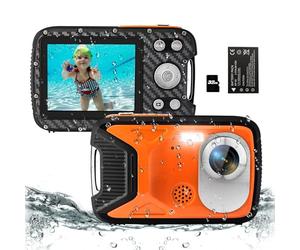 YEEIN Cámara Digital Impermeable de 16 pies, videocámara subacuática de 21 MP con Tarjeta de 32 G y batería Recargable, cámara de apuntar y Disparar para niños, niñas, Adolescentes, esnórquel y