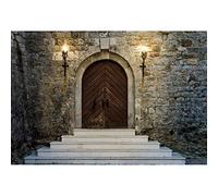 Yeele 3x2,5m Fotografía Fondo Medieval Castillo Antiguo Antiguo Puertas de Madera Escalera Antorchas Pared de ladrillo Fotografía de telón de Fondo Cuento de Hadas Mundo Fiesta Foto Accesorios