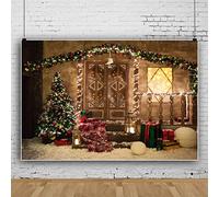 Yeele - Telones de fondo de Navidad, 15 x 9 pies, telón de fondo de árbol de Navidad para puerta exterior, paisaje nevado, telón de fondo de fotos, pancarta de fiesta de Navidad, decoración de mesa