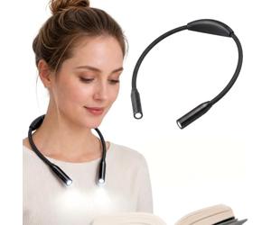 Yeelight Luz de libro para leer por la noche, luz de lectura de 3 colores y 4 brillos, luz de cuello USB-C recargable de 1000 mAh, ultraligera, 110 g, manos libres para cama, tejer, reparar