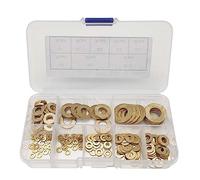 Yeeliv - Kit combinado de arandelas planas de latón con caja de plástico, M2/M2.5/M3/M4/M5/M6/M8/M10 (180 piezas)
