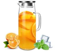 Yeelua - Jarra de vidrio, hervidor de gran capacidad de 1,5 L, jarra para té helado, jarra de agua fría caliente, jarra de bebidas, 68 onzas