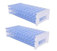 yeemeen 2 Pcs Soporte de Tubo de Ensayo de Plástico, Gradillas de Tubos para Tubos de Centrífuga Desmontables para Tubos de Ensayo de Laboratorio Escolar 50 Agujeros 16mm 3 Capas