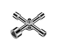 yeemeen Multifuncional Llave triangular Cruz Robusta y Duradera Llave Universal de Cruz Triangular Adecuada para Cajas de Contadores de Gas, Válvulas de Cierre de Contadores de Agua, etc.