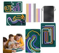YEENAIV 2pcs Silicona Doble Juguetes Sensoriales Sensory Activity Board para Autismo Niños de 3 años y Mayores y Adultos Juguetes Sensoriales Autismo con 22 Cuerdas (Verde)