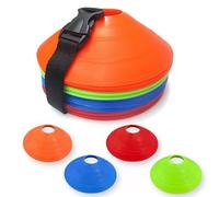 YEENAIV Conos de fútbol para deportes de fútbol, 40 unidades de conos de disco con correa para entrenamiento de agilidad de velocidad, conos deportivos para desafíos de fútbol, baloncesto, patinaje al