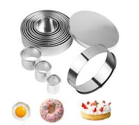 Yeenano Cortadores de Galletas,11 PCS Cortadores de Pastelería Redondos,Molde Galletas,Cortadore Galleta Acero Inoxidable con Caja de Almacenaje para Pastelería,Donas,Fondant,Hornear,Pasteles DIY