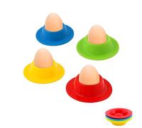 Yeenano Juego de 4 hueveras, soporte para huevos, hueveras, divertido, el mundo en una cáscara de huevo, soporte para huevos irrompible, para la familia, cocina, panadería, adultos, niños, camping al