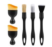 Yeenano Kit Detailing Coche,5 PCS Cepillo De Detalle,Multi-Use Limpieza Interior Coche,Limpia Salpicaderos Coche,Limpia Cadenas Moto,Cepillo Llantas Coche Cuero,para Automóviles,Salpicadero,Ruedas.
