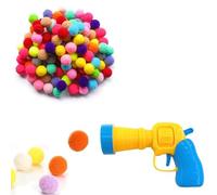 Yeenano Lanzador de Bolas de Juguetes para Gatos,Lanzador de Pelota de Gato con 100 Pelotas Blandas Pom Juguete para Gatos Interactivo de Interior para el Ejercicio de Interior del Gato