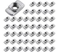 Yeepeo 50 tuercas de cabeza de martillo de 8 mm, ranura 8, rosca M6, perfil 3030, acero al carbono, ranura en T, para perfil de aluminio (EU30-M6 × 16 × 8)