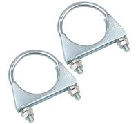 Yeepeo Abrazaderas de tubo de acero galvanizado, 2 unidades, 60 mm, con placa de tuerca, perno en U para conexiones de tuberías