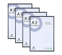 YeEPHAN Marco de fotos A3 de metal de aluminio con 4 paneles frontal de plástico para montaje en pared, 29,7 x 42 cm, marco de fotos negro para certificado póster decoración de pared