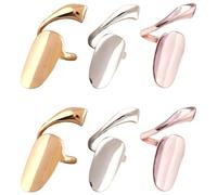 yeeplant 6 anillos de uñas para mujer, armadura de uñas de aleación ajustable sin pegamento, joyería elegante en oro, oro rosa y blanco