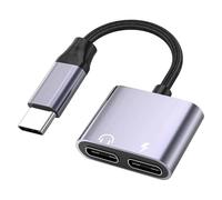 yeeplant Cargador USB C y adaptador de audio, carga Pd de 60 W, soporte de audio sin pérdidas, compatible con teléfonos tipo C, carcasa de aleación