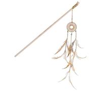 yeeplant Feather & Bell - Juguete interactivo para gatos: madera natural, diseño ligero y portátil para el disfrute y el compromiso de las mascotas