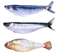 yeeplant Floppy Fish - Juguetes para gatos, 3 piezas de juguetes interactivos de hierba gatera en movimiento, juguetes recargables para gatitos, peces electrónicos de felpa suave para gatos que