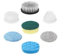 yeeplant Juego de cabezales de cepillo de limpieza de energía eléctrica, 7 cabezales de repuesto de limpiador giratorio, juego de cepillos de limpieza para baño, cocina, coche