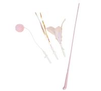 yeeplant Juego de varitas interactivas para gatos con plumas sintéticas, cintas y campanas, juguetes atractivos para gatos de interior, promueve el juego y el ejercicio