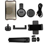 yeeplant Kit de luz para fotografía de tatuajes, LED recargable con lente Cpl de 52 mm, soporte para smartphone, trípode, iluminación de estudio portátil