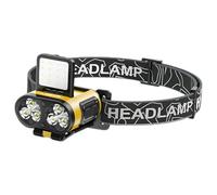 yeeplant Linterna frontal LED recargable, haz ancho Cob, foco LED triple, batería de 1200 mAh, múltiples modos de luz, ajustable a 180°, clip para sombrero, larga duración