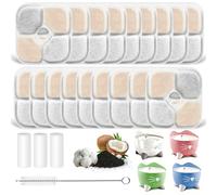 YeeQo 18 filtros fuente gatos y 3 mangueras para Catit Pixi (2,5L), compatibles con Catit 43722 y 43717. Sistema de triple filtración con carbón activado y resina, filtro de alta eficiencia