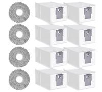 Yeerain 12 Piezas Kit de Accesorios para Roborock Q Revo/Qrevo S/Qrevo Pro/Qrevo Maxv/Qrevo Master/Qrevo Curv, 8X Bolsas de Recogida de Polvo, 4X Paños Mopa, Set de Accesorios para Robot Aspiradores
