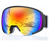 Yeerain Gafas Esqui Mujer Hombre, Gafas de Esquí OTG Gafas Snowboard Compatible con Casco, Anti Niebla Protección UV Gafas Ski para Esquí, Ciclismo, Snowboard-Rojo/Azul