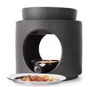 Yeerockal Quemador de Incienso Lámpara Fragancia 2 en 1 con Colador y Cuenco para Aromaterapia y Decoración (Negro)