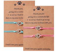 Yeesabella 2 pulseras conmemorativas de perro y gato, regalo conmemorativo de condolencias, regalos de duelo, recuerdo de perro, gato, pulsera de amistad para amantes de los perros