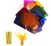 Yeesabella 30 hojas de celofán de colores, hojas de acetato de plástico de colores, hojas de plexiglás de colores, hojas transparentes de colores para manualidades, manualidades, manualidades,