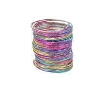 Yeesabella 60 pulseras con purpurina, pulsera retro de neón, Halloween, Navidad, discoteca, fiesta, accesorios de disfraces para mujeres y niñas, 0, no, 0