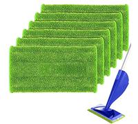 YeeSite Paquete de 6 almohadillas de chorro húmedas, compatibles con Swiffer Wet Jet Pads reutilizables de microfibra para fregona de limpieza de suelos