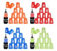 yeesport 48 vasos apilables deportivos, juego de entrenamiento deportivo para competición de desafíos, vasos apilables de plástico, juego familiar clásico para niños y adultos, rojo, azul, verde y