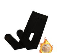 Yeeteepot Leggings Cálidos para Niñas Invierno Opacas Medias Cintura Alta Polainas Elásticos Leotardos Térmicos Pantalones Negro Plus Terciopelo, M