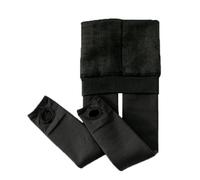 Yeeteepot Leggings Cálidos para Niñas Invierno Opacas Medias Cintura Alta Polainas Elásticos Leotardos Térmicos Pantalones B-Negro Ajouter du Velours, L