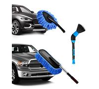 YeewayVeh Kit de Plumero para Coche, Juego de 3 cepillos para Detalles de Coche con Cepillo de Polvo de Microfibra Extensible y Plumero para salpicadero de Coche sin arañazos y Cepillo Suave para
