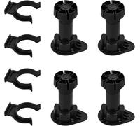 yeeyeanglzk Pie de armario ajustable, patas ajustables para muebles de cocina y baño, 80-120 mm, incluye clips de zócalo, paquete de 4