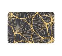 yefan Alfombrilla de suelo de hoja dorada, 40 x 60 cm, antideslizante, apta para cocinas, entradas, baños, etc.