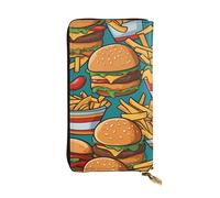 yefan Bonita cartera de hamburguesas fritas, con cremallera, gran capacidad, puede contener 12 tarjetas.