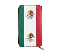 yefan Cartera con la bandera de México, con cremallera, gran capacidad, puede contener 12 tarjetas.