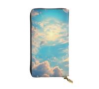 yefan Cartera de cielo nublado, con cremallera, gran capacidad, puede contener 12 tarjetas.