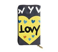yefan Cartera Love You with All My Heart, cartera con cremallera para mujer, cartera larga para mujer, cartera organizadora de múltiples tarjetas y cartera de mano, Black, Talla única