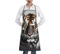 yefan Delantal de cocina Tiger At Rest, ajustable, con un bolsillo, unisex, adecuado para restaurantes, barbacoas y cocina.