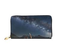 yefan Elk in The Meadow - Cartera con cremallera, organizador de tarjetas múltiples y gran capacidad, 7.48 x 4.13 pulgadas (aprox. 19 x 10.5 cm), Black, Talla única