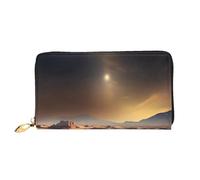 yefan Sahara Desert - Cartera con cremallera, organizador de múltiples tarjetas, gran capacidad, 7.48 x 4.13 pulgadas (aprox. 19 x 10.5 cm), Black, Talla única