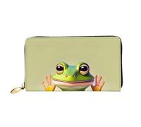 yefan The Funny Frog Doing - Cartera de yoga, cartera con cremallera, organizador de tarjetas múltiples y gran capacidad, 7.48 x 4.13 pulgadas (aprox. 19 x 10.5 cm), Black, Talla única