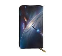 yefan Una fascinante cartera de universo, cartera con cremallera para mujer, cartera larga para mujer, cartera organizadora de múltiples tarjetas y cartera de mano, Black, Talla única